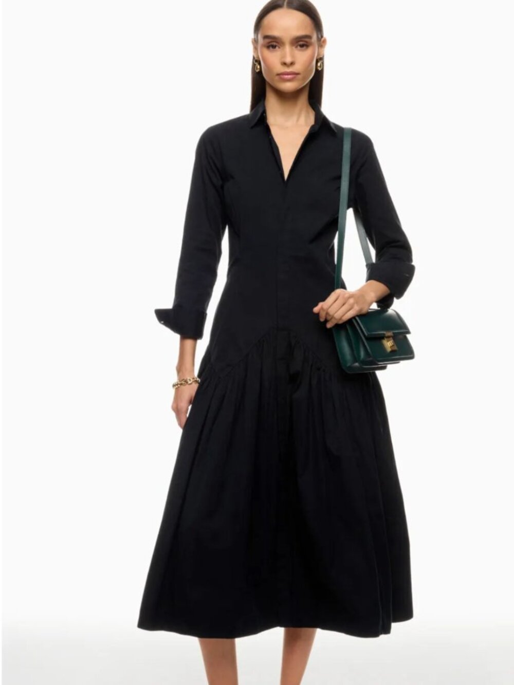 Polo Ralph Lauren Black Long Sleeve Day Dress Cotton Size 6